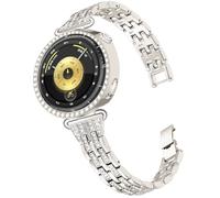DEALELE Strap and Case Compatible with Huawei Watch GT6 / GT5 / GT4 (41mm), 18mm Slim Bling Rhinestone Diamond Metal Bracelet with Shiny Protective Case Cover Replacement for Women Men, Starlight
