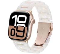 DEALELE Strap Compatible with Apple Watch 42mm / 41mm / 40mm / 38mm, Colorful Resin Replacement Bands for iWatch 10 9 8 7 SE 6 5 4 3 Women Men, Opalescent shell white