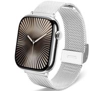 DEALELE Strap Compatible with Apple Watch 42mm 41mm 40mm 38mm, Stainless Steel Metal Mesh Replacement Bands for Apple Watch Series 10/9 / 8/7 / 6/5 / 4/3 / SE Women Men, Silver