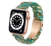 DEALELE Strap Compatible with Apple Watch 49mm / 46mm / 45mm / 44mm / 42mm, Colorful Resin Replacement Bands for iWatch 10 9 8 7 SE 6 5 4 3 Ultra Women Men, Emerald green