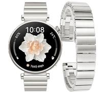 DEALELE Strap Compatible with Huawei Watch GT4 41mm / Fossil Q Venture Gen 4/3 / Women's Gen 5E 42mm / Women's Gen 6, 18mm Stainless Steel Metal Replacement Bands for Women Men, Silver