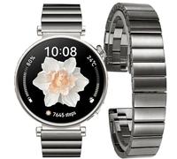 DEALELE Strap Compatible with Huawei Watch GT4 41mm / Fossil Q Venture Gen 4/3 / Women's Gen 5E 42mm / Women's Gen 6, 18mm Stainless Steel Metal Replacement Bands for Women Men, Black
