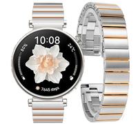 DEALELE Strap Compatible with Huawei Watch GT4 41mm / Fossil Q Venture Gen 4/3 / Women's Gen 5E 42mm / Women's Gen 6, 18mm Stainless Steel Metal Replacement Bands for Women Men, Silver-rose gold