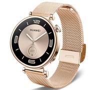 DEALELE Strap Compatible with Huawei Watch GT4 41mm / Fossil Women's Gen 6 / Gen 5E 42mm / Garmin Venu 3S / Venu 2S, 18mm Stainless Steel Metal Mesh Replacement Bands for Women Men, Rose gold