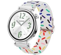 DEALELE Strap Compatible with Huawei Watch GT5 Pro 42mm / GT5 41mm / GT4 41mm / Garmin Venu 3S / Forerunner 265S / Fossil Women's Gen 6, 18mm Colorful Elastic Nylon Loop Bands for Women, White