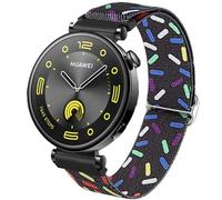 DEALELE Strap Compatible with Huawei Watch GT5 Pro 42mm / GT5 41mm / GT4 41mm / Garmin Venu 3S / Forerunner 265S / Fossil Women's Gen 6, 18mm Colorful Elastic Nylon Loop Bands for Women, Black