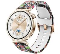 DEALELE Strap Compatible with Huawei Watch GT5 Pro 42mm / GT5 / GT4 41mm / Garmin Venu 3S / Forerunner 265S / Fossil Women's Gen 6, 18mm Women Soft Printed Pattern Silicone Bands, Colorful skull