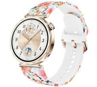 DEALELE Strap Compatible with Huawei Watch GT5 Pro 42mm / GT5 / GT4 41mm / Garmin Venu 3S / Forerunner 265S / Fossil Women's Gen 6, 18mm Women Soft Printed Pattern Silicone Bands, Brilliant flowers