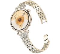 DEALELE Strap Compatible with Huawei Watch GT6 / GT5 / GT4 41mm / GT5 Pro 42mm / Fossil Women's Gen 6 / Gen 5E 42mm / Garmin Venu 3S, 18mm Slim Bling Rhinestone Metal Bracelet for Women, Champagne g