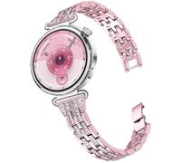 DEALELE Strap Compatible with Huawei Watch GT6 / GT5 / GT4 41mm / GT5 Pro 42mm / Fossil Women's Gen 6 / Gen 5E 42mm / Garmin Venu 3S, 18mm Slim Bling Rhinestone Metal Bracelet for Women, Hot pink