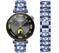 DEALELE Strap Compatible with Huawei Watch GT6 / GT5 / GT4 41mm / GT5 Pro 42mm / Fossil Women's Gen 6 / Gen 5E 42mm / Garmin Venu 3S, 18mm Bling Rhinestone Diamond Metal Bracelet for Women, Blue