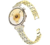 DEALELE Strap Compatible with Huawei Watch GT6 / GT5 / GT4 41mm / GT5 Pro 42mm / Fossil Women's Gen 6 / Gen 5E 42mm / Garmin Venu 3S, 18mm Slim Bling Rhinestone Metal Bracelet for Women, Gold