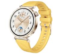 DEALELE Strap Compatible with Huawei Watch GT6 / GT5 / GT4 41mm / GT5 Pro 42mm / Garmin Venu 3S / Forerunner 265S / Fossil Women's Gen 6, 18mm Soft Ice Crystal Silicone Replacement Strap, Yellow