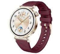 DEALELE Strap Compatible with Huawei Watch GT6 / GT5 / GT4 41mm / GT5 Pro 42mm / Garmin Venu 3S / Forerunner 265S / Fossil Women's Gen 6, 18mm Soft Ice Crystal Silicone Replacement Strap, Wine red