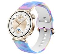 DEALELE Strap Compatible with Huawei Watch GT6 GT5 GT4 41mm / GT5 Pro 42mm / Garmin Venu 3S / Forerunner 265S / Fossil Women's Gen 6, 18mm Women Soft Printed Pattern Silicone Bands, Rainbow candy