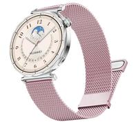 DEALELE Strap Compatible with Huawei Watch GT6 / GT5 / GT4 41mm / GT5 Pro 42mm / Garmin Venu 3S / Fossil Women's Gen 6, 18mm Stainless steel Metal Milanese Magnetic Mesh Bands for Women, Rose pink