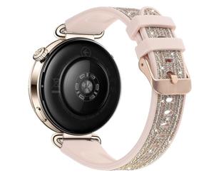 DEALELE Strap Compatible with Huawei Watch GT6 / GT5 / GT4 41mm / GT5 Pro 42mm / Garmin Venu 4 /3S 41mm / Fossil Women's Gen 6 / 5E 42mm, Shiny Glitter Silicone Replacement Strap for Women, Rose gold