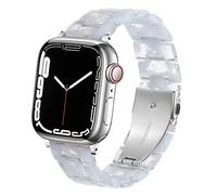 DEALELE Strap Compatible with iwatch 42mm 44mm 45mm 49mm, Colorful Resin Replacement Bands for Apple Watch Series 8 / Ultra / 7 / SE / 6 / 5 / 4 / 3 Women Men, Translucent blue