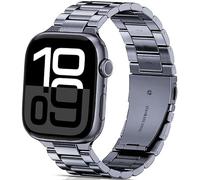 DEALELE Strap Compatible with iWatch 49mm 46mm 45mm 44mm 42mm, No Gap Stainless Steel Metal Replacement Bands for Apple Watch Series 10/9 / 8/7 / 6/5 / 4/3 / SE/Ultra Women Men, Space gray
