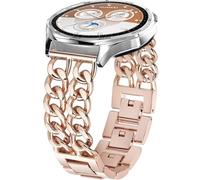 DEALELE Strap Compatible with Samsung Galaxy Watch 46mm / Galaxy 3 45mm, 22mm Metal Cowboy Chain Bracelet for Huawei Watch GT5 / GT5 Pro / 4/4 Pro / GT4 / 3/3 Pro / GT3 / GT2 46mm (Rose gold)