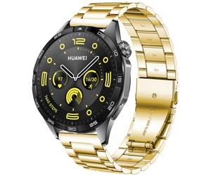 DEALELE Strap Compatible with Samsung Galaxy Watch 46mm / Galaxy 3 45mm, 22mm Stainless Steel Metal Replacement Bands for Huawei Watch GT5 / GT5 Pro / 4/4 Pro / GT4 / 3/3 Pro / GT3 46mm, Gold