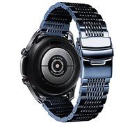 DEALELE Strap Compatible with Samsung Galaxy Watch 46mm / Galaxy 3 45mm / Gear S3, 22mm 15-Rows Stainless Steel Metal Replacement Bands for Huawei Watch 4/4 Pro /3/3 Pro / GT4 / GT3 46mm, Blue