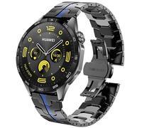 DEALELE Strap Compatible with Samsung Galaxy Watch 46mm / Galaxy 3 45mm / Gear S3, 22mm Iron Man Stainless Steel Metal Bands for Huawei Watch 4 / 4 Pro /3 / 3 Pro / GT4 / GT3 46mm, Black-blue