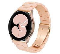 DEALELE Strap Compatible with Samsung Galaxy Watch 5/5 Pro/Galaxy 4/4 Classic/Galaxy 3 41mm / Galaxy Active 2, 20mm Colorful Resin Replacement Bands for Huawei GT2 / GT3 42mm, Pink gold