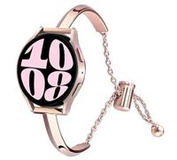 DEALELE Strap Compatible with Samsung Galaxy Watch 6 / 6 Classic / 5 / 5 Pro / 4 / 4 Classic / 3 41mm / Active 2, 20mm Minimalist Metal Replacement Bracelet for Huawei GT2 42mm / GT3 42mm, Rose gold