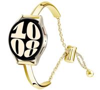 DEALELE Strap Compatible with Samsung Galaxy Watch 6 / 6 Classic / 5 / 5 Pro / 4 / 4 Classic / 3 41mm / Active 2, 20mm Minimalist Metal Replacement Bracelet for Huawei GT2 42mm / GT3 42mm, Gold