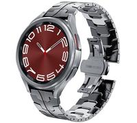 DEALELE Strap Compatible with Samsung Galaxy Watch 6 / 6 Classic / 5 / 5 Pro / 4 / 4 Classic / Galaxy 3 41mm, 20mm Iron Man Stainless Steel Metal Bands for Huawei GT3 42mm / GT2 42mm, Titanium