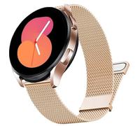 DEALELE Strap Compatible with Samsung Galaxy Watch 6 / 6 Classic / 5 / 5 Pro / 4 / 4 Classic / Galaxy 3 41mm, 20mm Stainless Steel Metal Milanese Mesh Bands for Huawei GT3 42mm / GT2 42mm, Rose gold