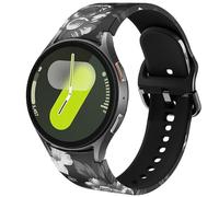 DEALELE Strap Compatible with Samsung Galaxy Watch 7/6 / 5/4 40mm 44mm / FE / 6 Classic / 5 Pro / 4 Classic, 20mm No Gap Printed Pattern Silicone Replacement Bands for Women Men, Retro Greyflower