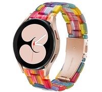 DEALELE Strap Compatible with Samsung Galaxy Watch 7/6 / 6 Classic / 5/5 Pro / 4/4 Classic / 3 41mm / Active 2, 20mm Colorful Resin Bands for Huawei GT3 / GT2 42mm Women Men, Rainbow