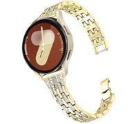 DEALELE Strap Compatible with Samsung Galaxy Watch 7 / FE / 6/6 Classic / 5/5 Pro / 4/4 Classic / 3 41mm, 20mm Bling Diamond Metal Replacement Bands for Huawei GT3 / GT2 42mm Women Men, Gold
