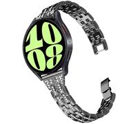 DEALELE Strap Compatible with Samsung Galaxy Watch 7 / FE / 6/6 Classic / 5/5 Pro / 4/4 Classic / 3 41mm, 20mm Slim Diamond Metal Replacement Bands for Huawei GT3 / GT2 42mm Women Men (Black)