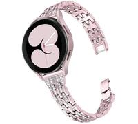 DEALELE Strap Compatible with Samsung Galaxy Watch 7 / FE / 6 / 6 Classic / 5 / 5 Pro / 4 / 4 Classic / 3 41mm, 20mm Slim Diamond Metal Replacement Bands for Huawei GT3 / GT2 42mm Women Men, Rose pink