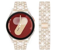 DEALELE Strap Compatible with Samsung Galaxy Watch 7 / FE / 6/6 Classic / 5/5 Pro / 4/4 Classic / 3 41mm, 20mm Bling Diamond Metal Replacement Bands for Huawei GT3 42mm Women Men, Champagne gold