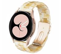 DEALELE Strap Compatible with Samsung Galaxy Watch 7 / FE / 6/6 Classic / 5/5 Pro / 4/4 Classic / 3 41mm, 20mm Colorful Resin Replacement Bands for Huawei GT2 42mm / GT3 42mm, Yellow white