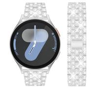 DEALELE Strap Compatible with Samsung Galaxy Watch 7 / FE / 6/6 Classic / 5/5 Pro / 4/4 Classic / 3 41mm, 20mm Bling Diamond Metal Replacement Bands for Huawei GT3 / GT2 42mm Women Men, Silver