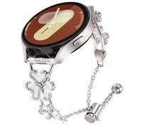 DEALELE Strap Compatible with Samsung Galaxy Watch 7 / FE / 6/6 Classic / 5/5 Pro / 4/4 Classic / 3 41mm / Huawei GT3 42mm, 20mm Women Bling Clover Diamond Metal Replacement Bracelet, Starlight