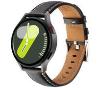 DEALELE Strap Compatible with Samsung Galaxy Watch 7 / FE / 6/6 Classic / 5/5 Pro / 4/4 Classic / 3 41mm / Huawei GT3 42mm, 20mm Soft Genuine Leather Bands for Women Men, Black
