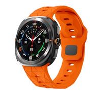 DEALELE Strap Compatible with Samsung Galaxy Watch Ultra 47mm (2025/2024), Soft Football Pattern Silicone Replacement Bands for Galaxy Watch Ultra 2 / Ultra 47mm Women Men, Orange