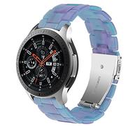 DEALELE Strap Compatible with Samsung Gear S3 Frontier/Classic/Galaxy Watch 46mm / Galaxy 3 45mm, 22mm Colorful Resin Bracelet Replacement for Huawei Watch 3 / GT2 46mm, Rose blue