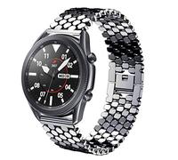 DEALELE Strap Compatible with Samsung Gear S3 Frontier/Classic/Galaxy Watch 46mm / Galaxy 3 45mm, 22mm Fish-scale Texture Metal Replacement Band for Huawei Watch 3 / GT3 46mm / GT2 46mm, Black