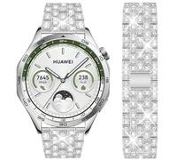 DEALELE Strap Compatible with Samsung Gear S3 Frontier / Classic / Galaxy Watch 46mm / Galaxy 3 45mm / Huawei Watch 3 / GT2 46mm, 22mm Rhinestone Dimaond Metal Replacement Bands Women Men, Silver