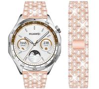 DEALELE Strap Compatible with Samsung Gear S3 Frontier / Classic / Galaxy Watch 46mm / Galaxy 3 45mm / Huawei Watch 3 / GT2 46mm, 22mm Rhinestone Dimaond Metal Replacement Bands Women Men, Rosegold