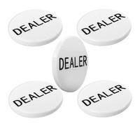 Dealer Button, 5 Pcs Poker Chips Professional Casino Texas Hold‘em Poker Game Dealer Puck for Gambling Card Games, Poker Nights, Tournaments