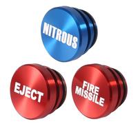 Dealikee 3PCS Car Cigarette Lighter Plug, Billet Aluminum Dustproof NITROUS EJECT FIRE MISSILE Button for Car, Standard 12V Universal Replacement Socket Cover Fits Most Vehicles and Boats