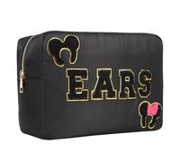 Dealkion Headband Holder Organizer Headband Storage Mouse Ear Holder Bag Hair Accessories Organizer Chenille Letter Makeup Bag Park Travel Essentials Gifts for Women